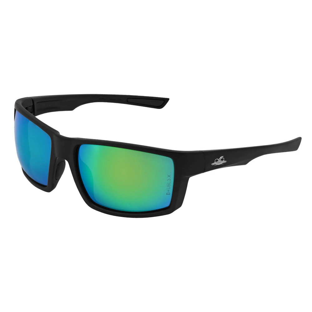 Global Glove BH26616PFT Sawfish Green Mirror Performance Fog Technology Lens, Matte Black Frame Safety Glasses