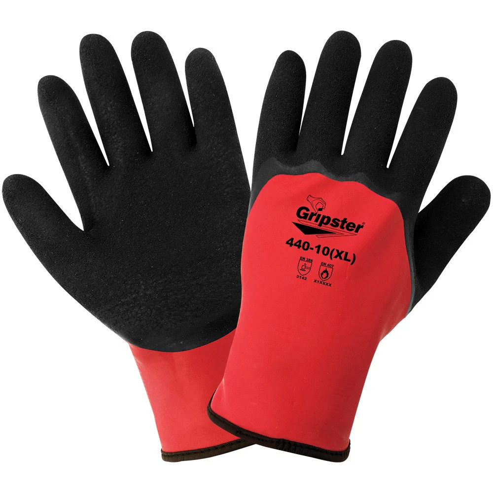 Global Glove 440 Gripster Lightweight Nylon Double-Coated Latex Palm All Weather Gloves