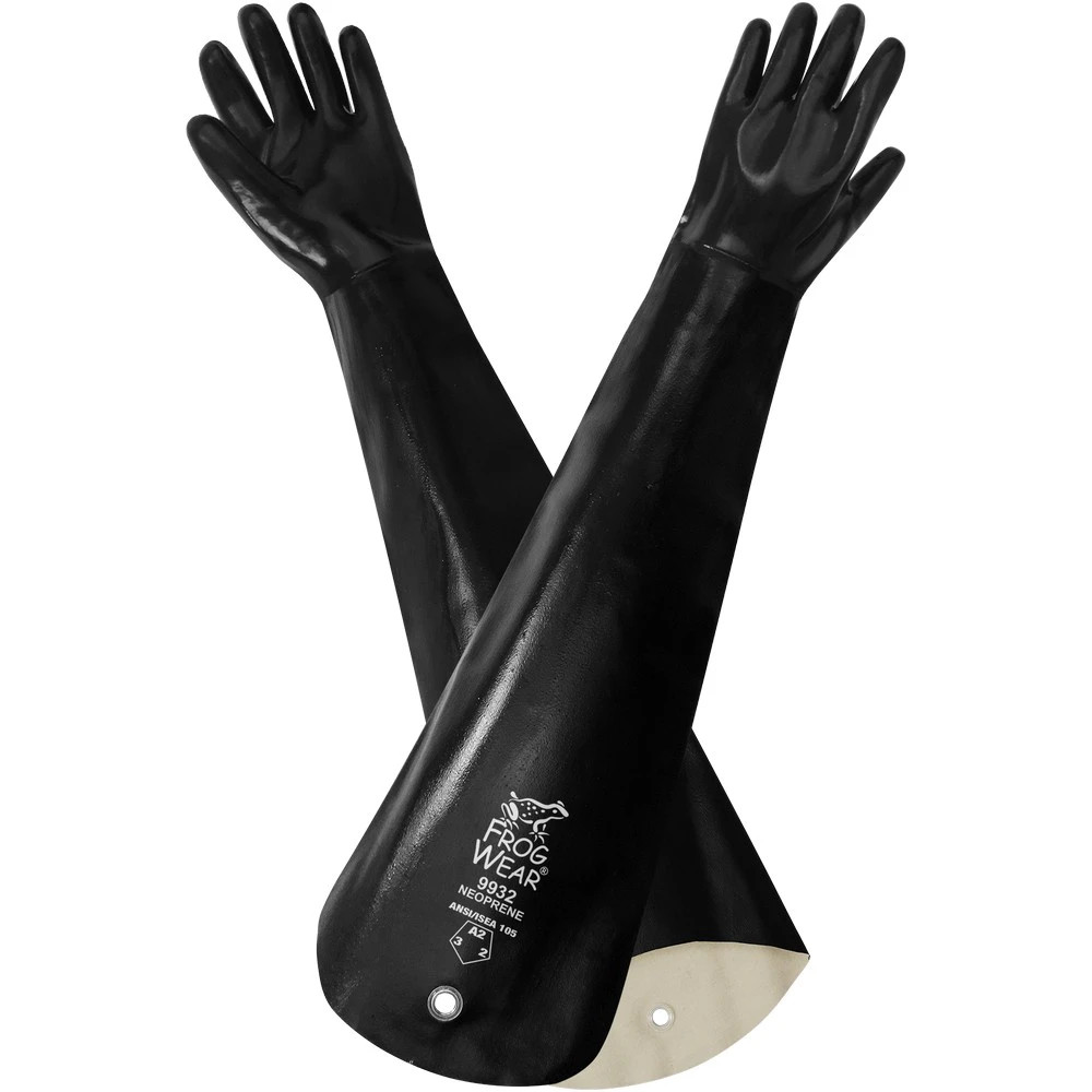 Global Glove 9932 FrogWear Premium Neoprene Smooth Finish 32-Inch Shoulder-Length Chemical Handling Gloves