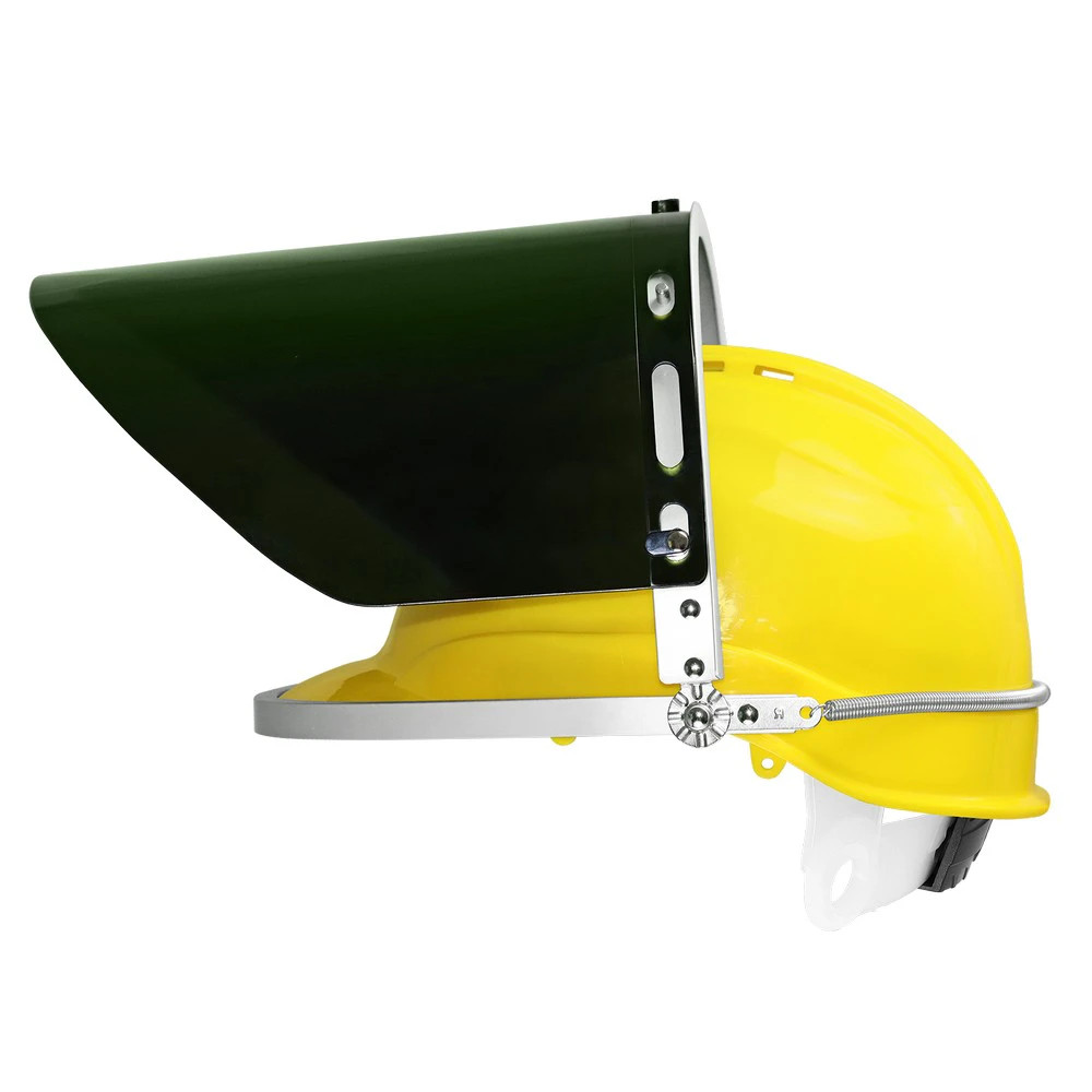 Global Glove HH-V450 Bullhead Safety Head Protection Green Polycarbonate IR 5.0 Welding Face Shield