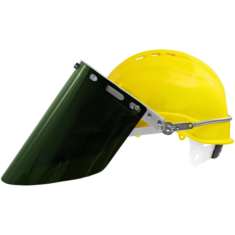 Global Glove HH-V450 Bullhead Safety Head Protection Green Polycarbonate IR 5.0 Welding Face Shield
