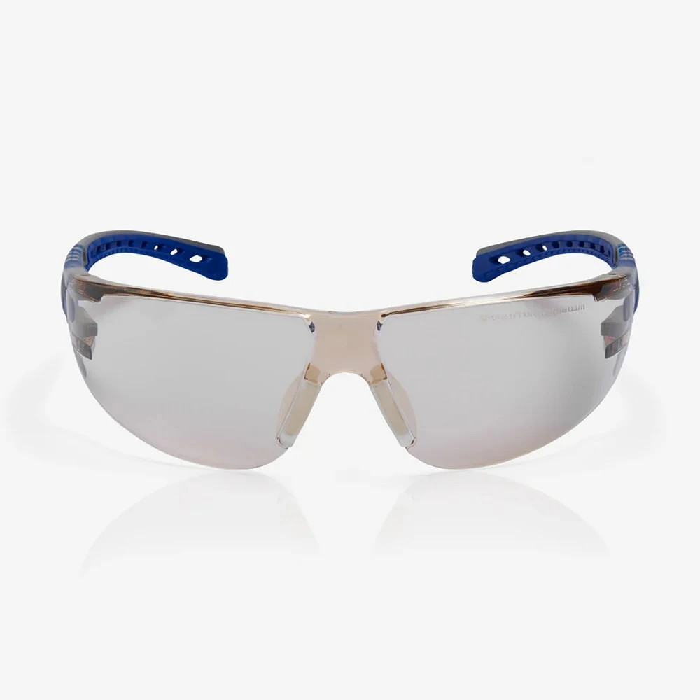 Global Glove RLY00390 Stream Evo Eco LED Anti-Fog Lens, Gray and Blue Frame Safety Glasses