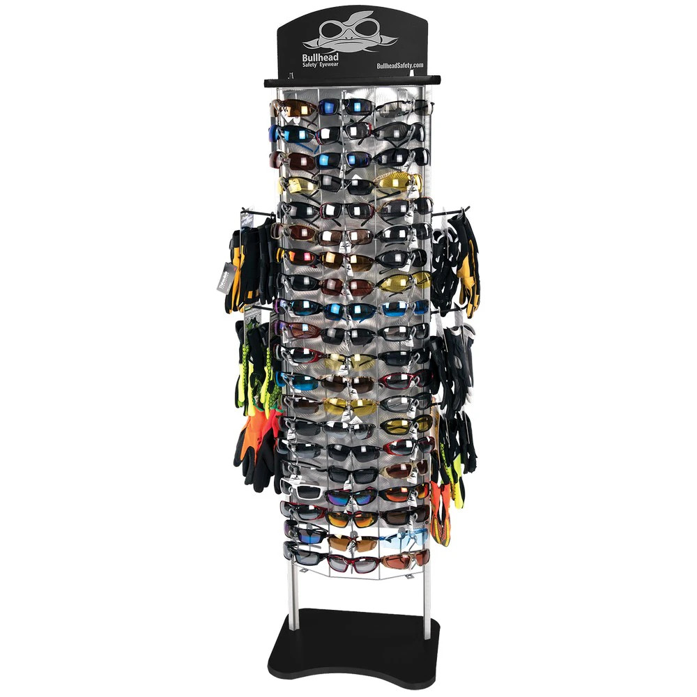 Global Glove BHDF60 Bullhead Safety Eyewear 60-Piece One-Sided Floor Display
