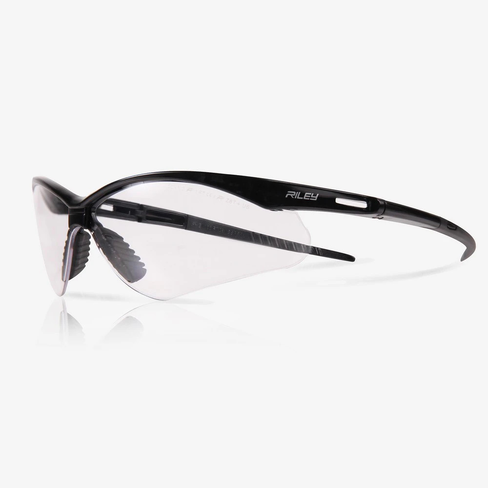 Global Glove RLY00550 Vesper Clear Anti-Fog Lens, Shiny Black Frame Safety Glasses