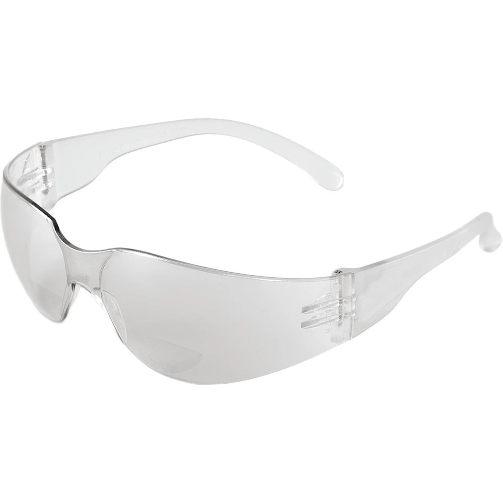 Global Glove BH11110 Torrent Clear 1.0 Diopter Bifocal Reader Style Lens, Frosted Clear Frame Safety Glasses