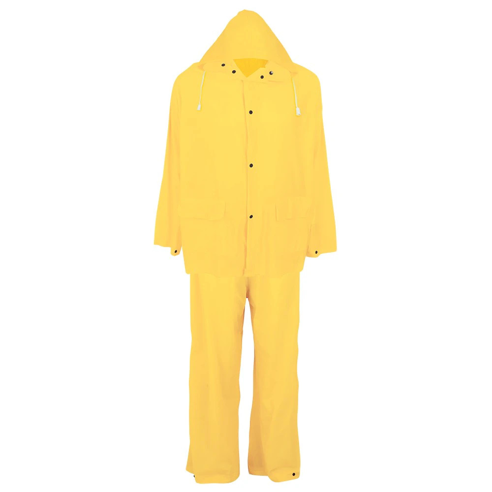 Global Glove RSP810 Three-Piece Yellow PVC Rain Suit