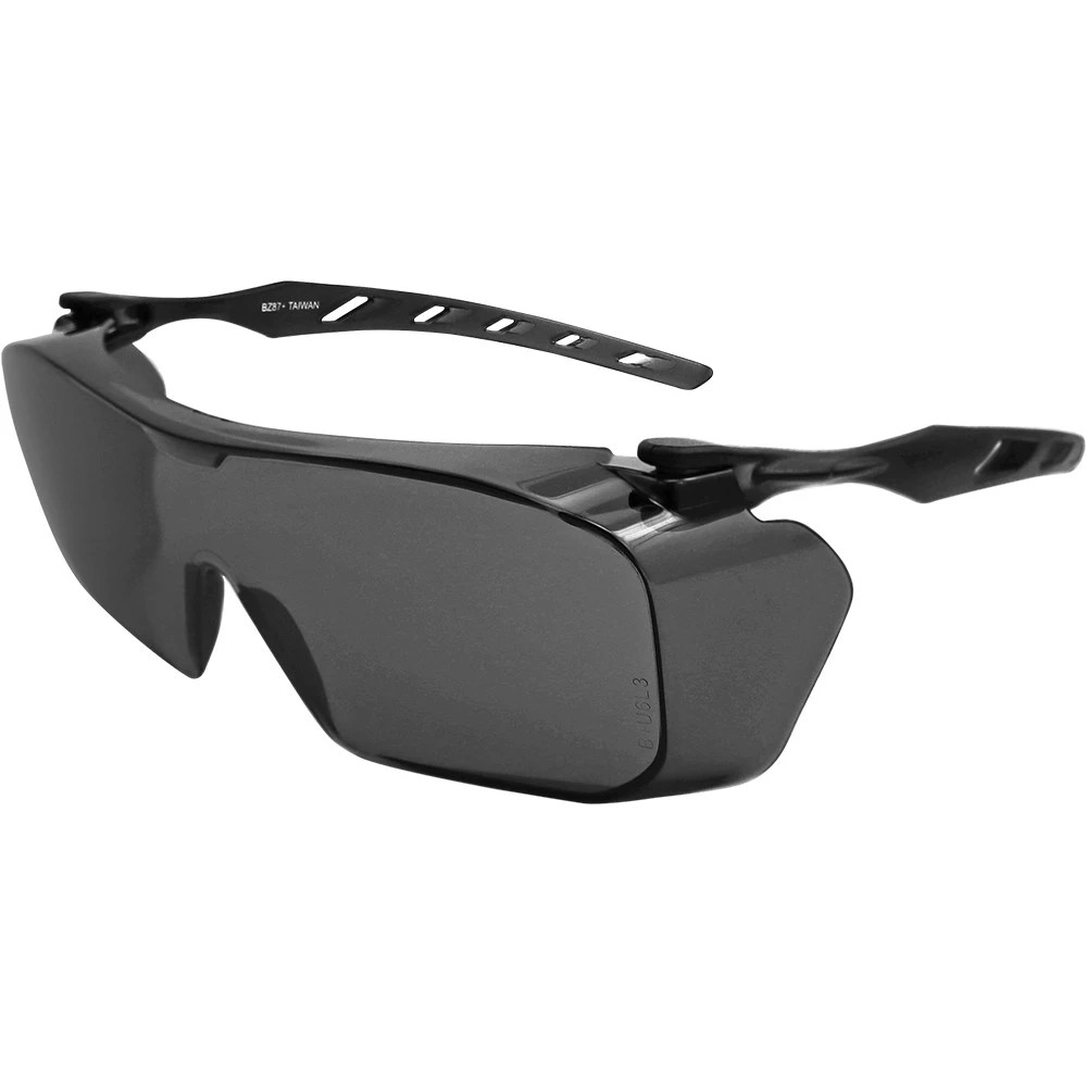 Global Glove BH3133 Over-The-Glass Gray Lens, Frosted Gray Frame Visitor Specs Safety Glasses