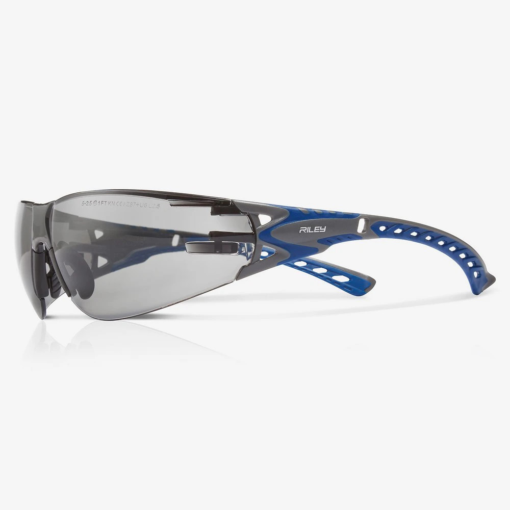 Global Glove RLY00362 Stream Evo Gray Lens, Gray and Blue Frame Safety Glasses