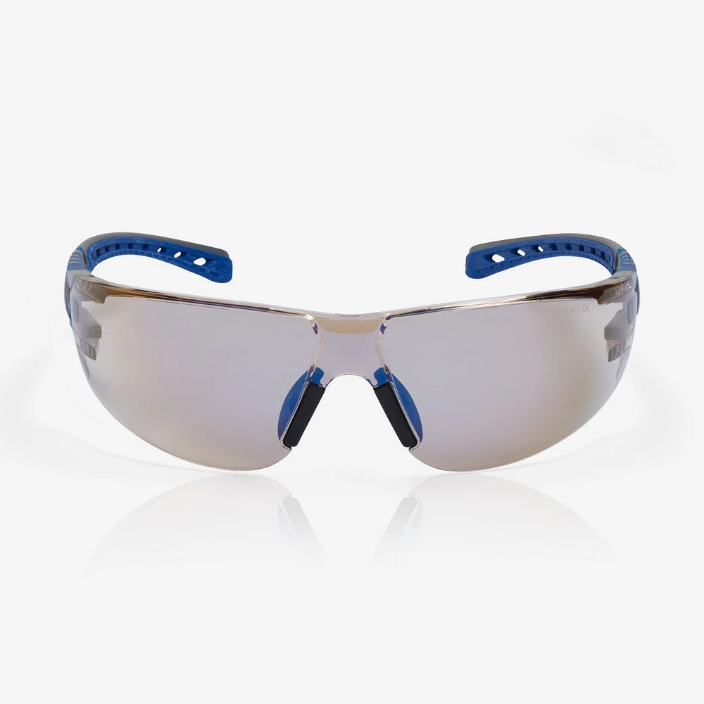 Global Glove RLY00364 Stream Evo Twilight Anti-Fog Lens, Gray and Blue Frame Safety Glasses
