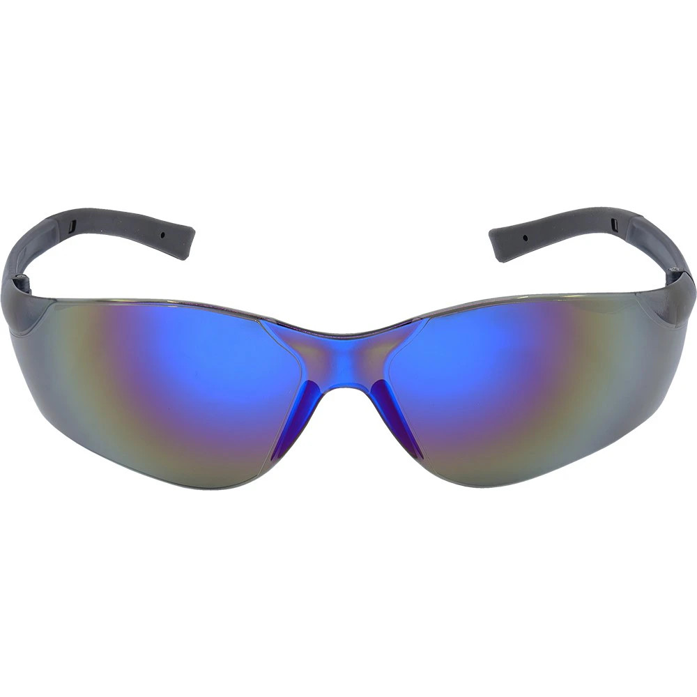 Global Glove BH549 Pavon Blue Mirror Lens, Frosted Black Frame Safety Glasses