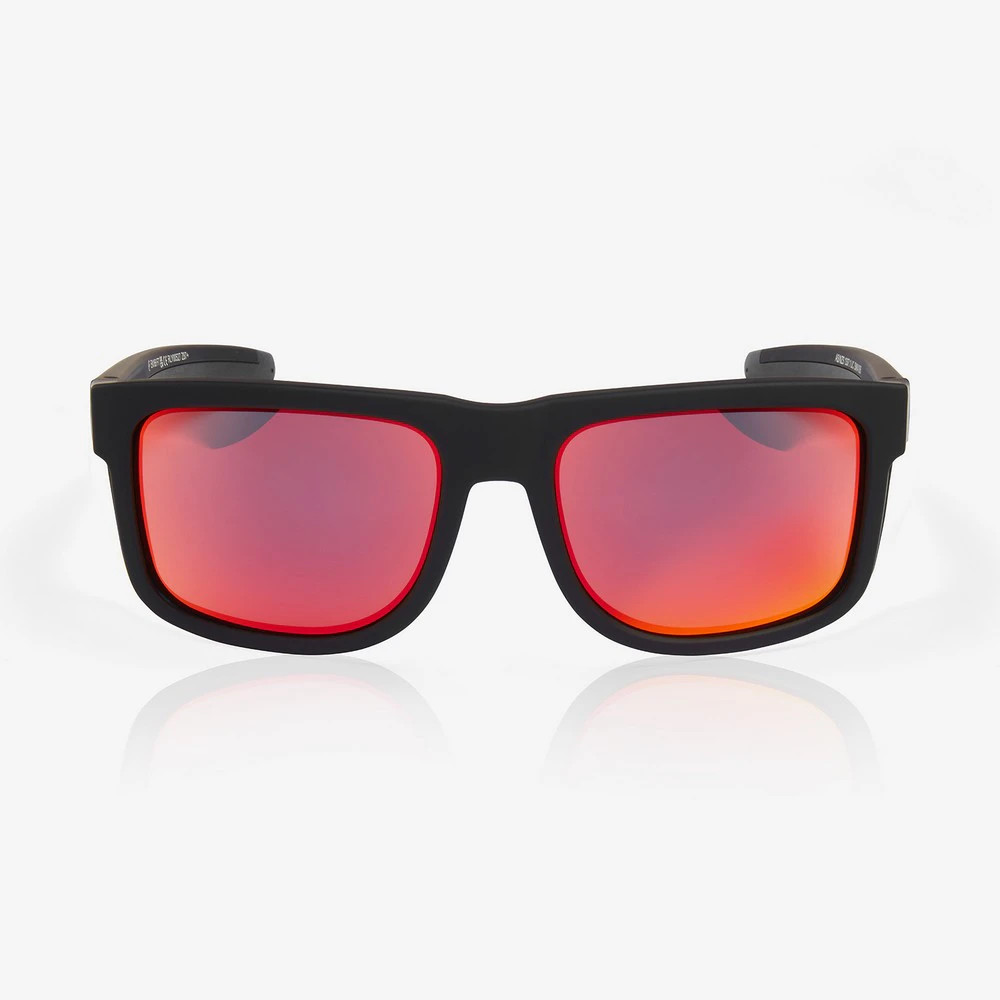 Global Glove RLY00527 Navigator Red Fire Mirror Anti-Fog Lens, Matte Black Frame Safety Glasses