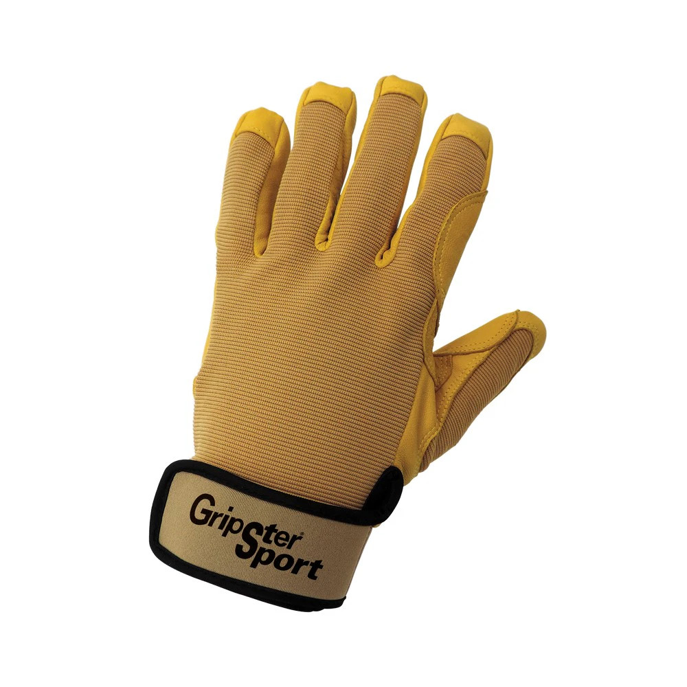 Global Glove SG5308 Gripster Sport Ergonomic Premium-Grade Goatskin Leather Palm Belaying/Rappelling Climbing Gloves with Spandex Back