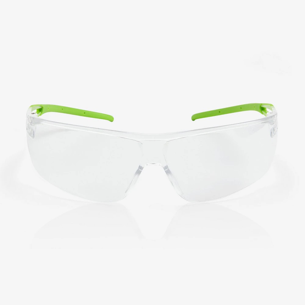 Global Glove RLY00494 Ligera Eco Clear Anti-Fog Lens, Clear to Green Frame Safety Glasses