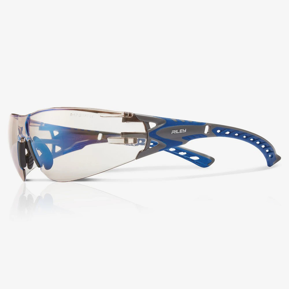 Global Glove RLY00360 Stream Evo Twilight Performance Fog Technology Lens, Gray and Blue Frame Safety Glasses