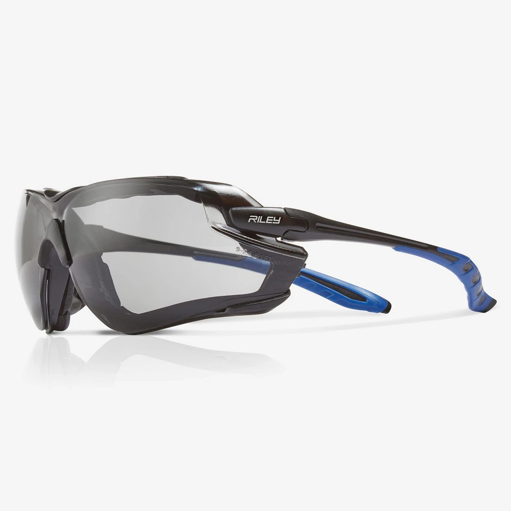 Global Glove RLY00312 Quadro Gray Performance Fog Technology Lens, Black and Blue Frame Convertible Safety Glasses