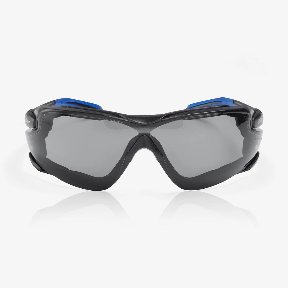 Global Glove RLY00312 Quadro Gray Performance Fog Technology Lens, Black and Blue Frame Convertible Safety Glasses