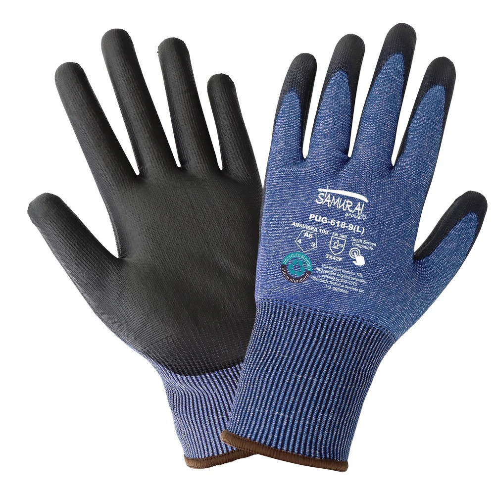 Global Glove PUG-618 Samurai Glove Cut Resistant Tuffalene UHMWPE Touchscreen Gloves with Recycled rPET Fiber