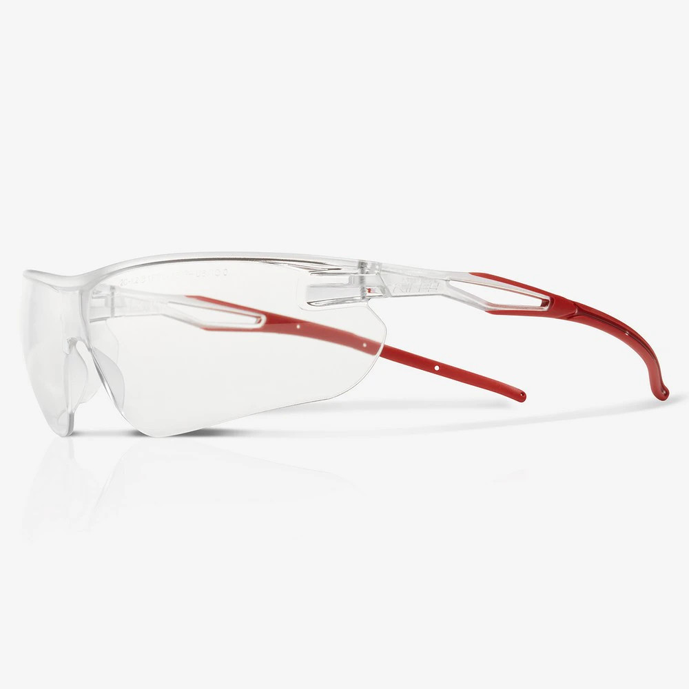 Global Glove RLY00490 Ligera Clear Anti-Fog Lens, Gray and Red Frame Safety Glasses