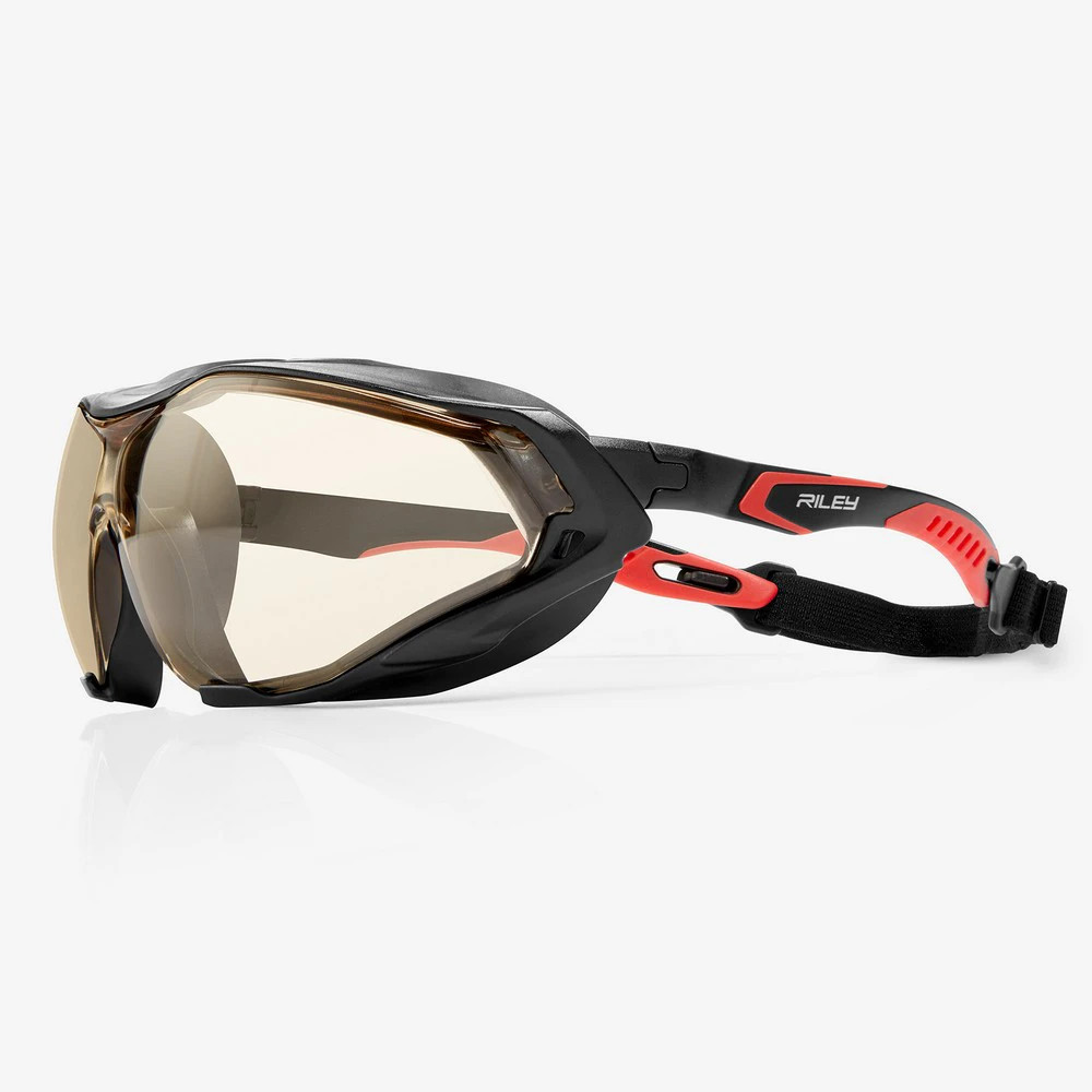 Global Glove RLY00572 Sparta Pro LED Performance Fog Technology Lens, Black and Red Frame Safety Glasses
