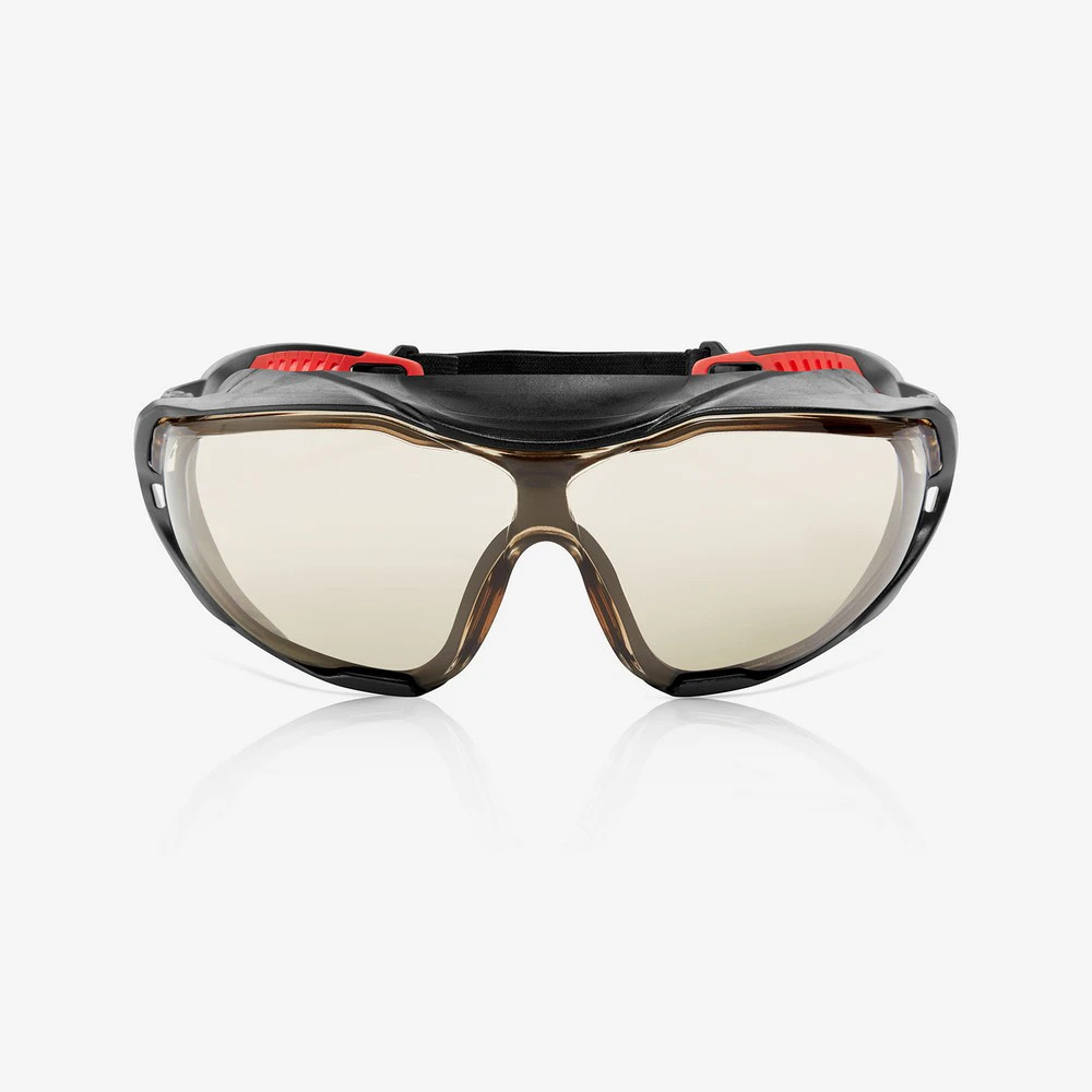 Global Glove RLY00572 Sparta Pro LED Performance Fog Technology Lens, Black and Red Frame Safety Glasses