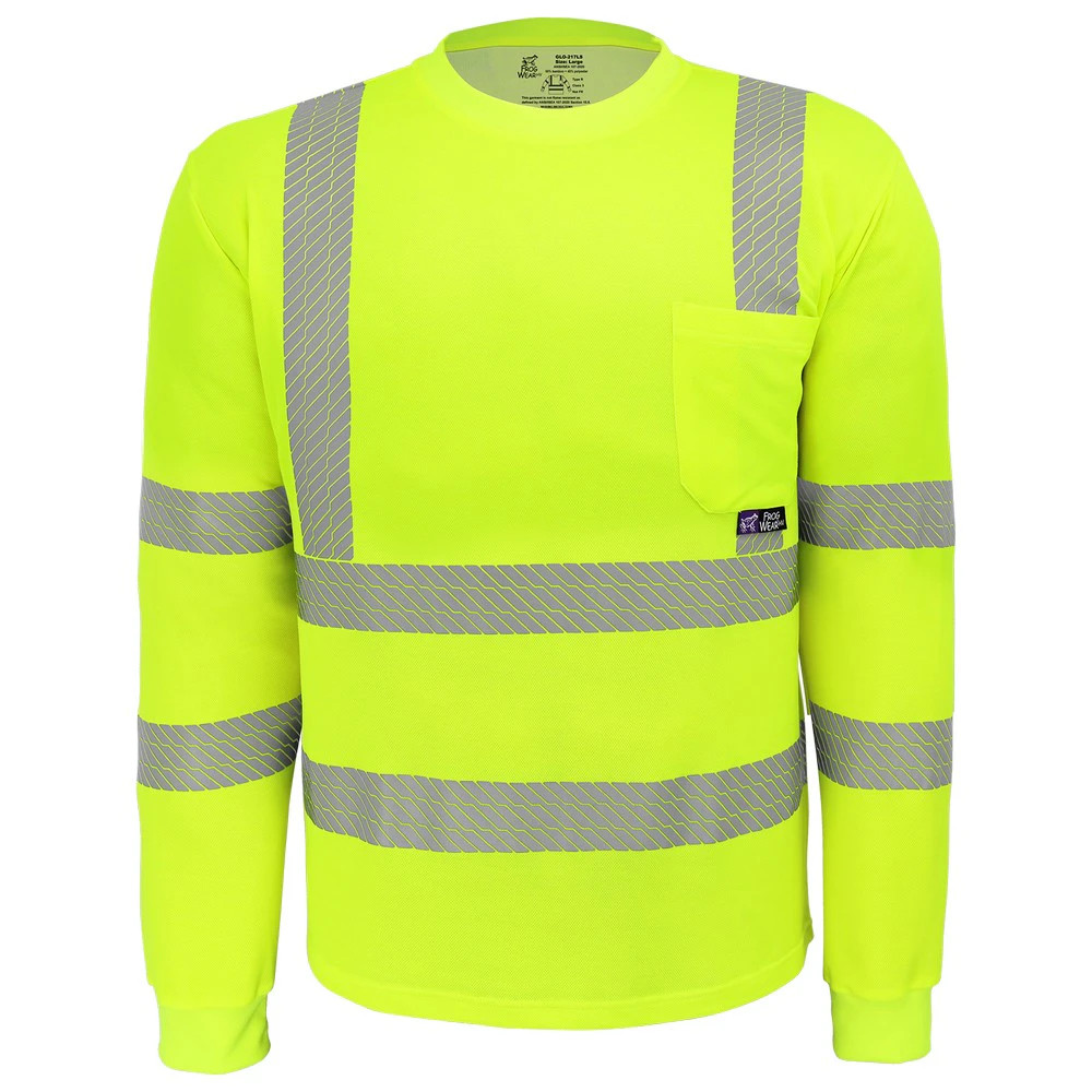 Global Glove GLO-217LS FrogWear HV Premium High-Performance Self-Wicking Bamboo/Polyester Long-Sleeved Shirt