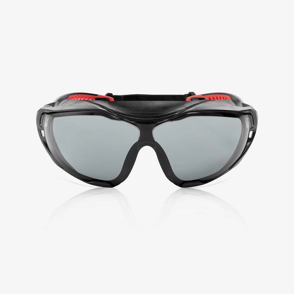 Global Glove RLY00571 Sparta Pro Gray Performance Fog Technology Lens, Black and Red Frame Safety Glasses