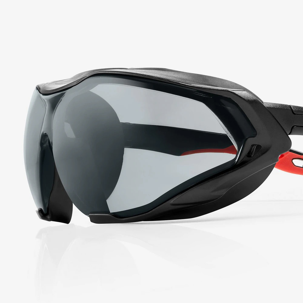 Global Glove RLY00571 Sparta Pro Gray Performance Fog Technology Lens, Black and Red Frame Safety Glasses