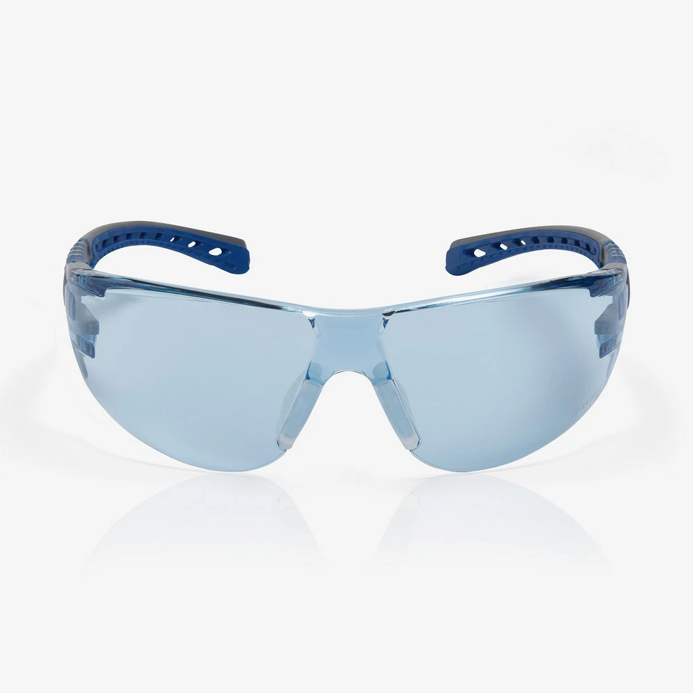 Global Glove RLY00373 Stream Evo Small Blue Anti-Fog Lens, Gray and Blue Frame Safety Glasses