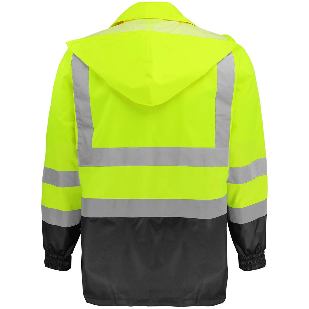 Global Glove GLO-1500 FrogWear HV High-Visibility Yellow/Green Polyurethane Coated 150D Oxford Polyester Rain Jacket