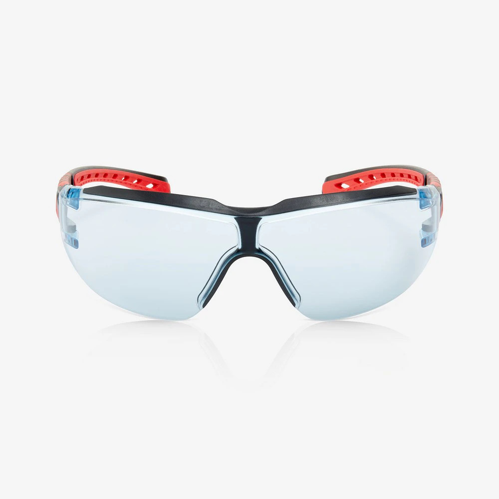 Global Glove RLY00562 Sparta (Eco) Blue Anti-Fog Lens, Black and Red Frame Safety Glasses