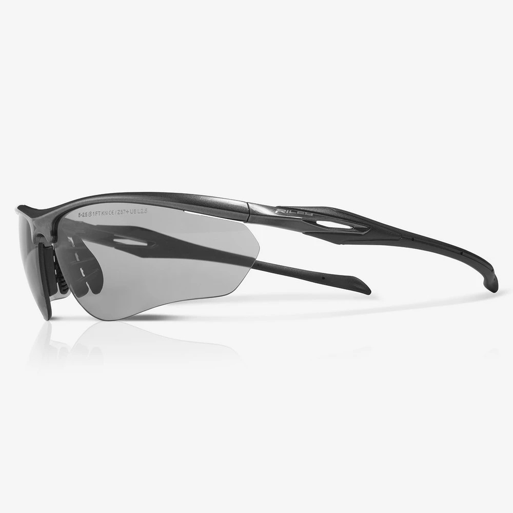 Global Glove RLY00501 Cypher Gray Anti-Fog Lens, Shiny Black Frame Safety Glasses