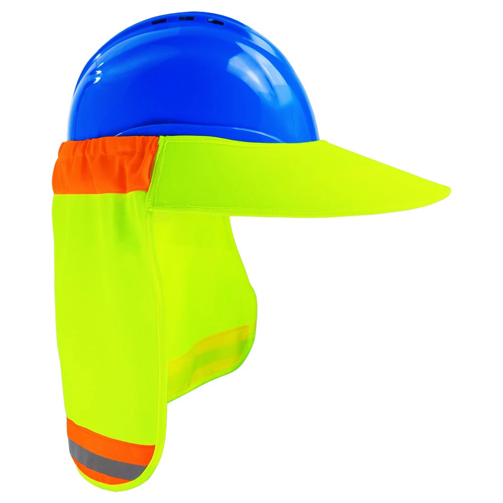 Global Glove GLO-HNS2 FrogWear HV High-Visibility Neck Shade and Sun Visor Accessory for Hard Hats and Safety Helmets
