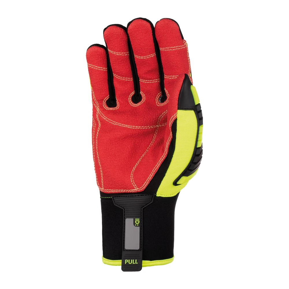 Global Glove SKG00020C Torq Red F High-Visibility Cut and Impact Resistant Gloves with Synthetic Leather Palm