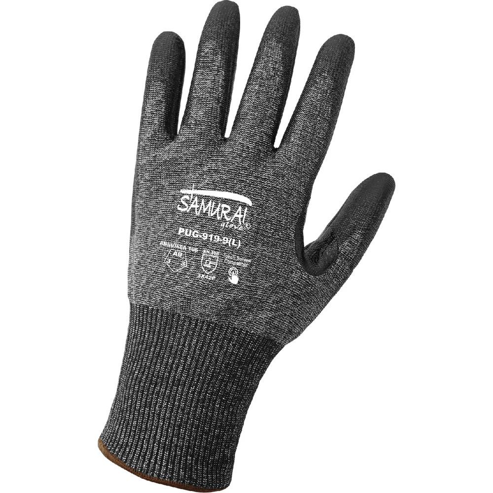 Global Glove PUG-919 Samurai Glove Polyurethane Coated 18-Gauge Tuffalene Touchscreen Compatible Cut Resistant Gloves
