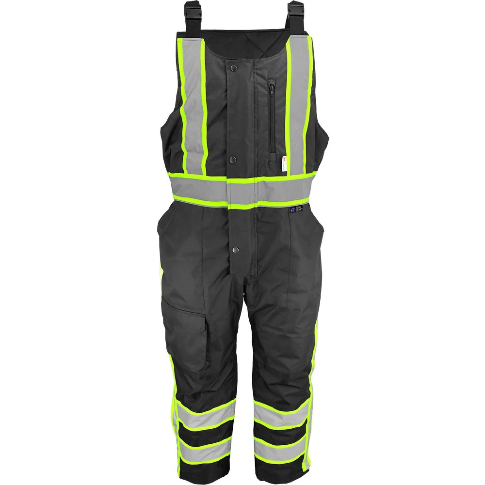 Global Glove EV-700 FrogWear HV Enhanced-Visibility Insulated Winter Bibs with Polyurethane Coated Oxford Polyester