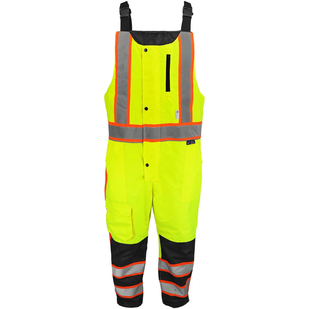 Global Glove GLO-700 FrogWear HV High-Visibility Insulated Winter Bibs with Polyurethane Coated Oxford Polyester