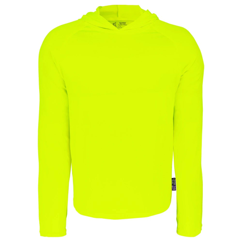 Global Glove GLO-200HLS FrogWear HV Premium High-Visibility Hooded Long-Sleeve Self-Wicking Shirt