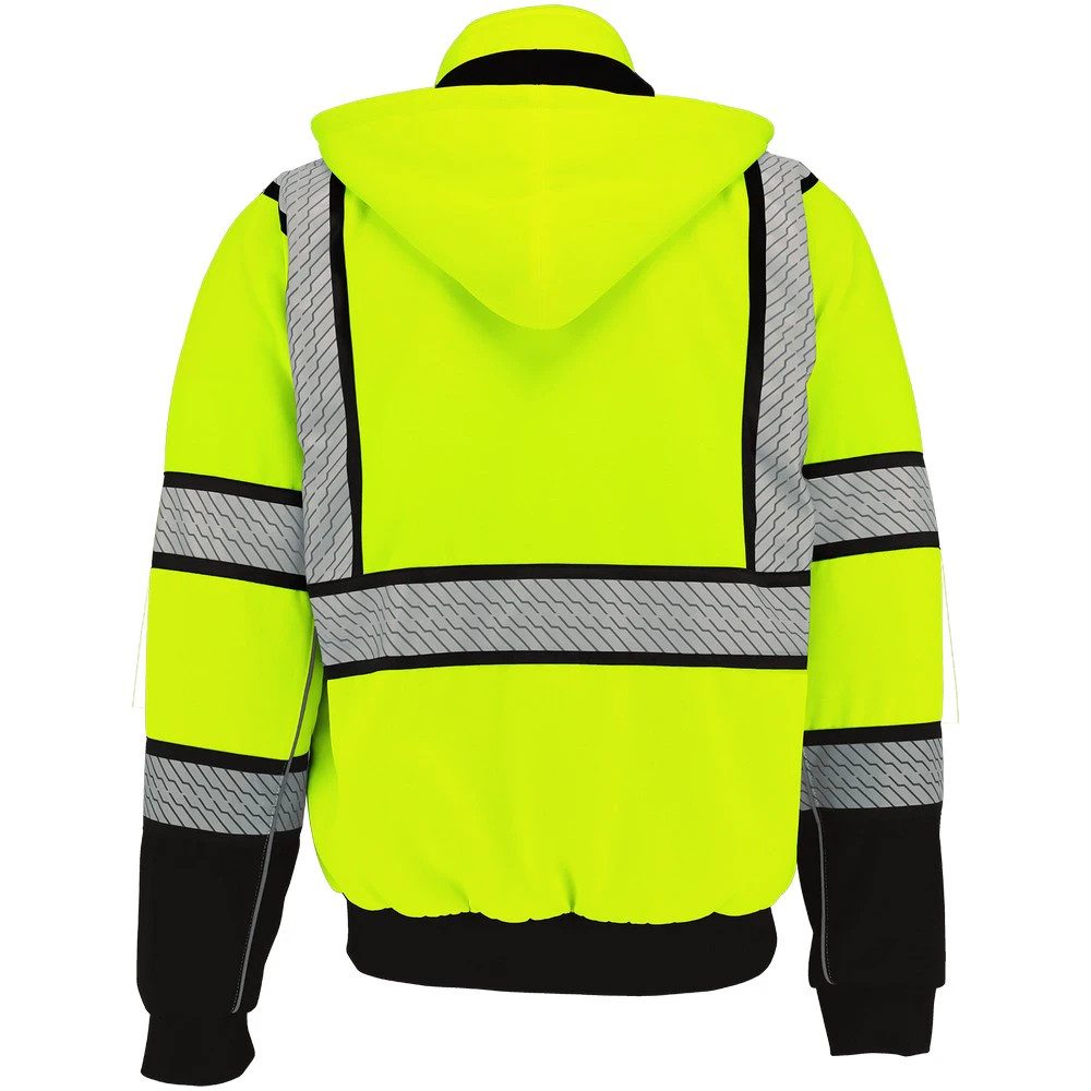 Global Glove GLO-HS3 FrogWear HV High-Visibility Heavy Duty Multi-Layer Hooded Safety Sweatshirt with Insulation