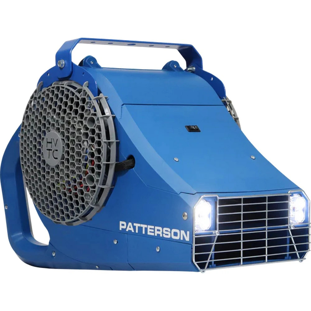 Patterson Fan FHVTCB-IDL-SWITCH Loading Dock Fan, 208-230V w/Lights and Switch, Yoke Mount, Blue