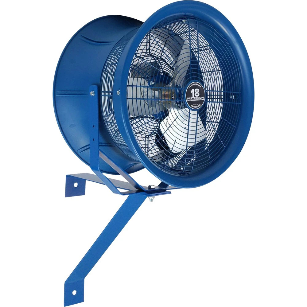 Patterson Fan CW18A High Velocity Fan, 18" 115V/208-230V, 12' Cord, Column Wall Mount, Blue