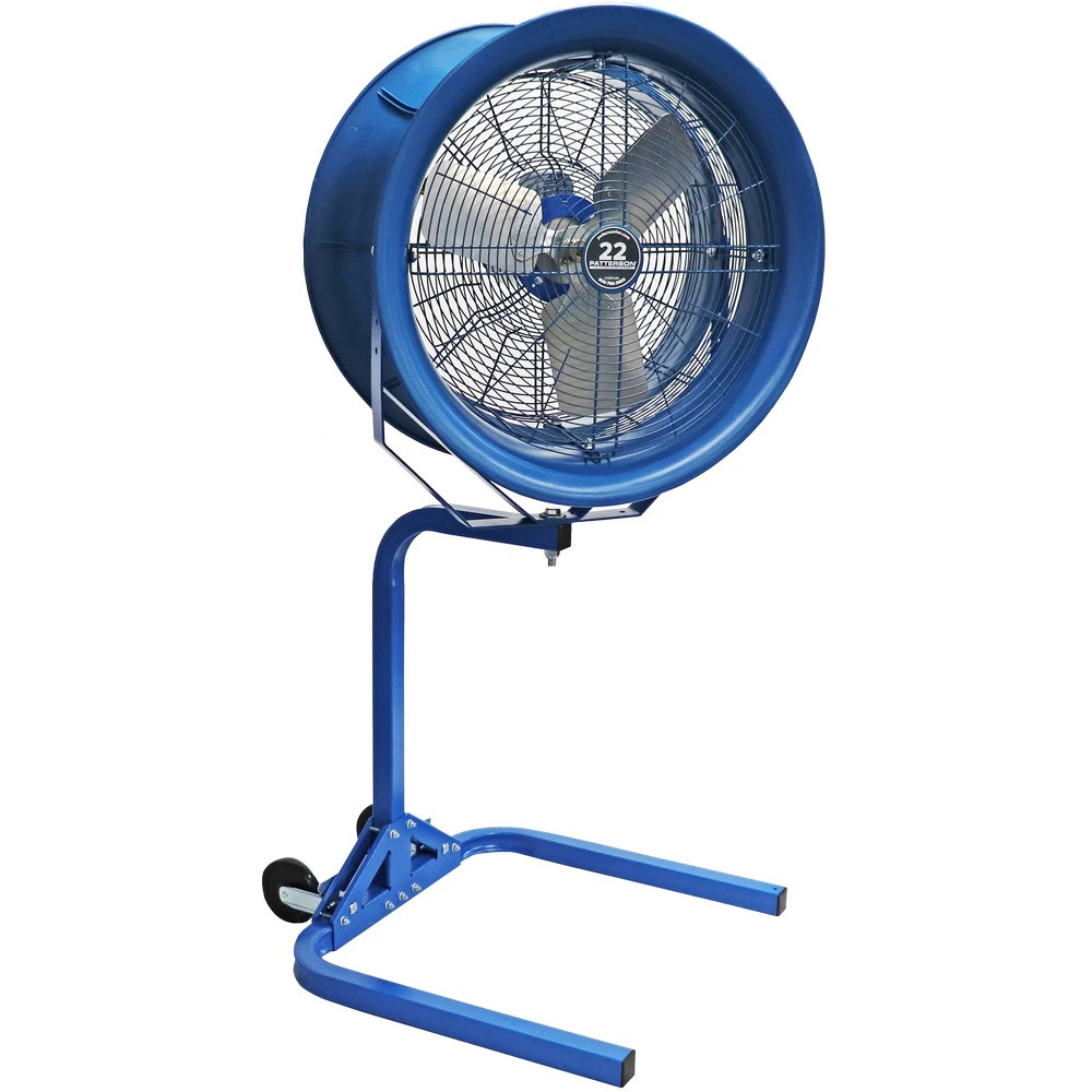 Patterson Fan PS22B High Velocity Fan, 22" 208-230V/460V, No Cord, Portable Stroller, Blue