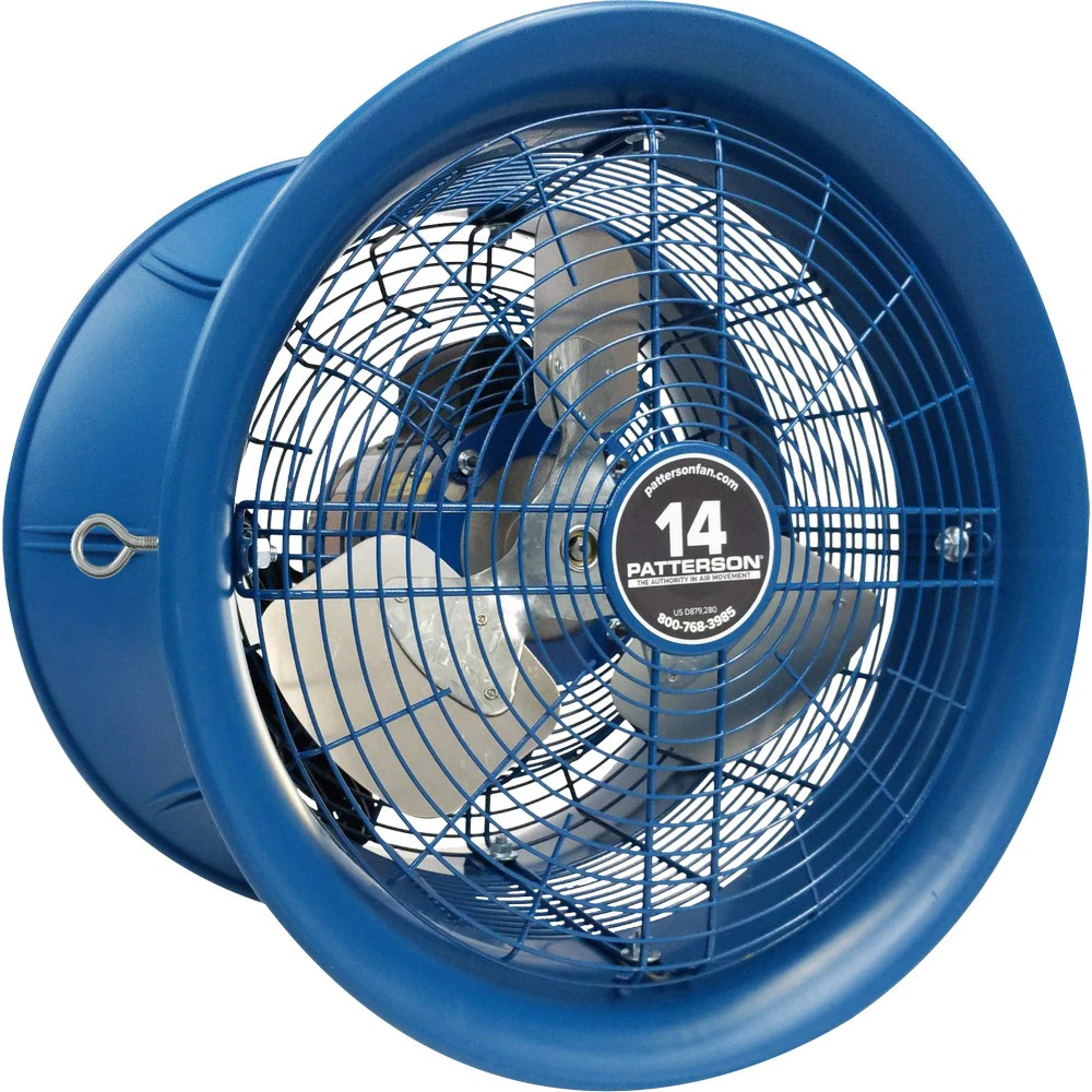 Patterson Fan BC14A High Velocity Fan, 14" 115V/208-230V, 12' Cord, Beam Clamp, Blue