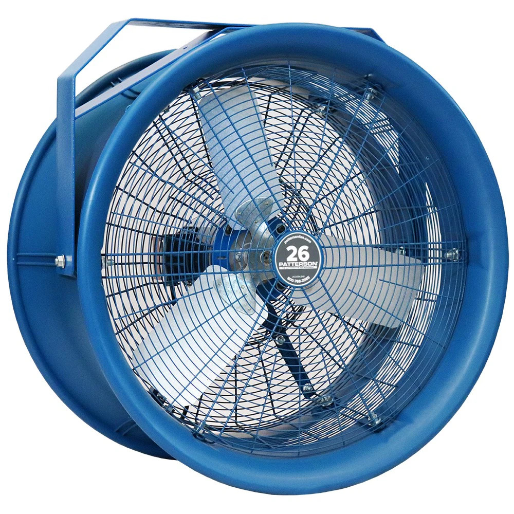 Patterson Fan BC26A High Velocity Fan, 26" 115V/208-230V, 12' Cord, Beam Clamp, Blue