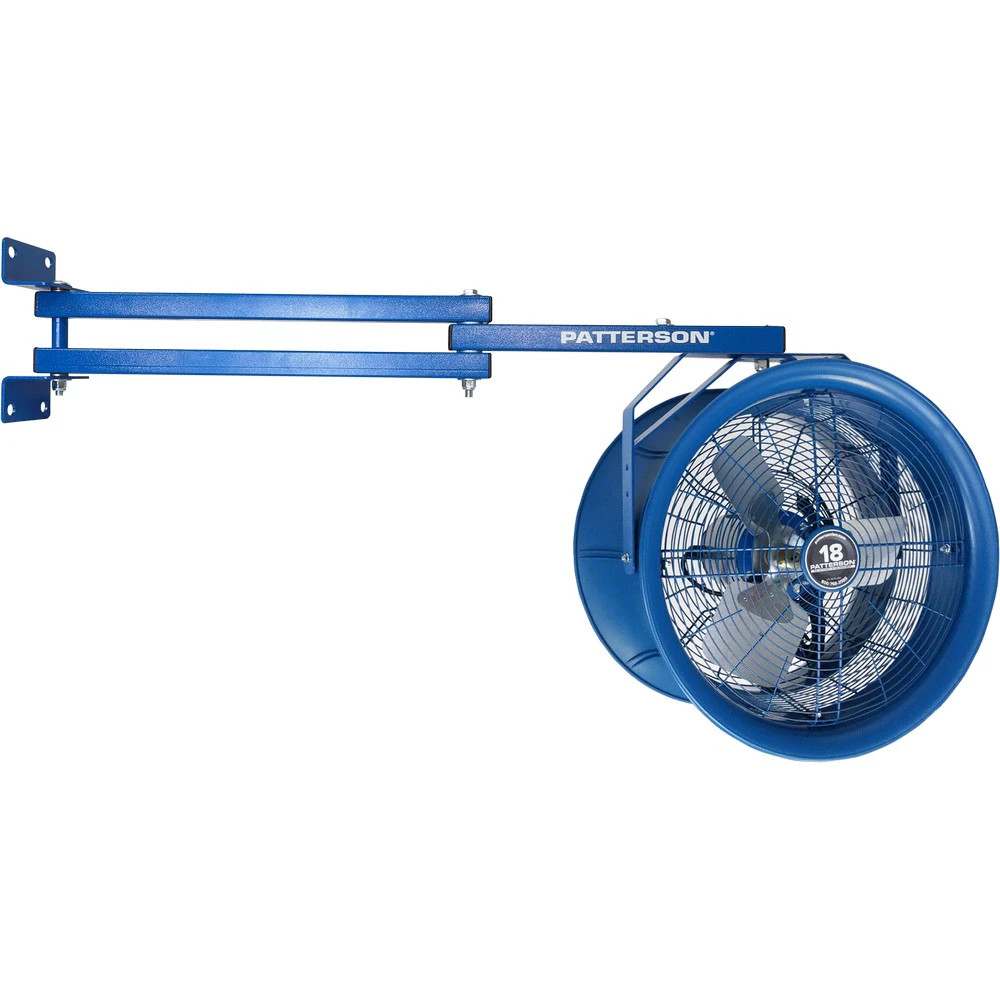 Patterson Fan TC42-18B High Velocity Fan, 18" 208-230V/460V, No Cord, Dock Door Mount, Blue Workstation Fan