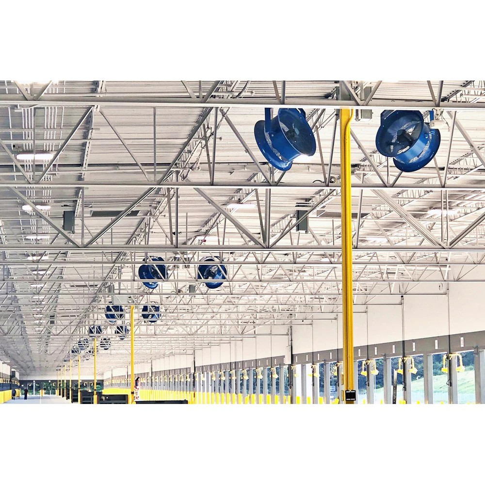 Patterson Fan PB14A High Velocity Fan, 14" 115V/208-230V, 12' Cord, Pedestal Base, Blue Workstation Fan