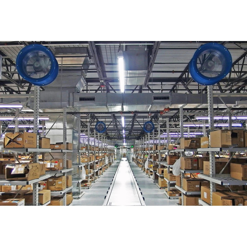 Patterson Fan PB26B High Velocity Fan, 26" 208-230V/460V, No Cord, Pedestal Base, Blue Workstation Fan