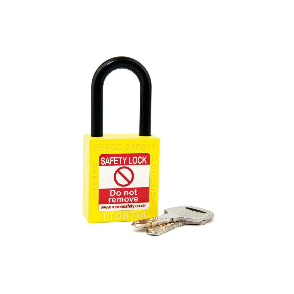 Reece Safety NC38YLW YELLOW Plastic Shackle safety padlock keyed differently