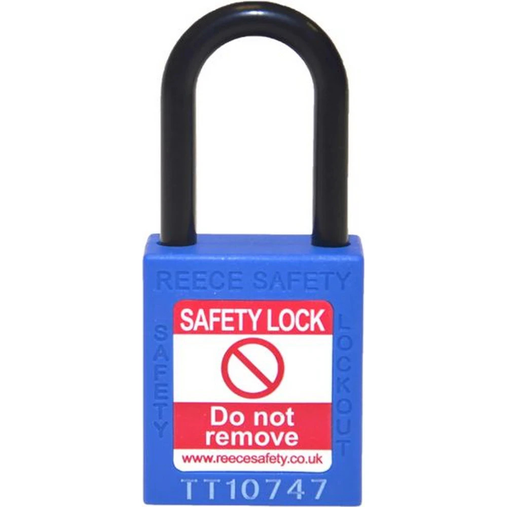 Reece Safety NC38BLU BLUE Plastic Shackle safety padlock keyed differently