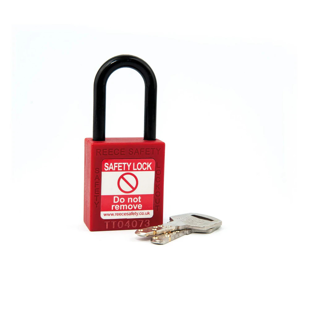 Reece Safety NC38RED RED Plastic Shackle safety padlock keyed differently