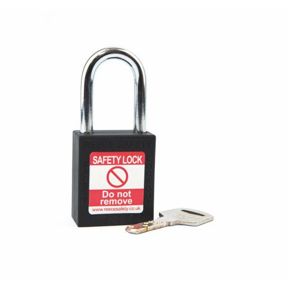 Reece Safety TT38BLKK BLACK Steel Shackle safety padlock keyed alike to KA30008